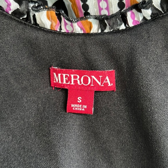 MERONA (Target) tank dress, dot/stripe pattern black, purple, brown size S - Picture 8 of 11